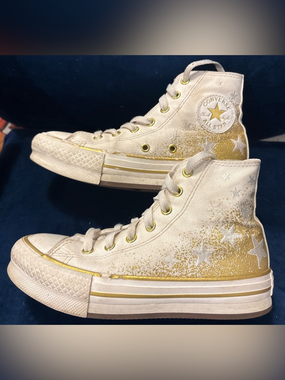 Girls Chuck Taylor All Star EVA Lift Platform Gold Metallic (Twinkle)